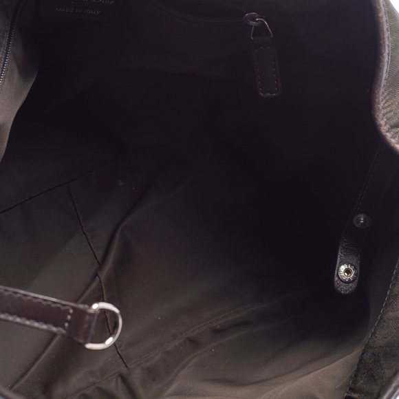 DIOR Dark Brown Oblique Canvas And Leather Multi Pocket Tote - Picture 7 of 9